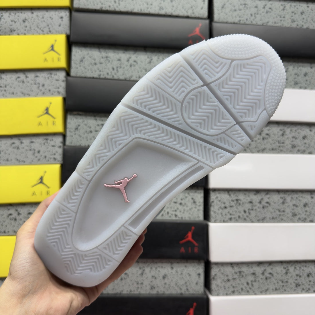 Air Jordan 4 White Pink Green