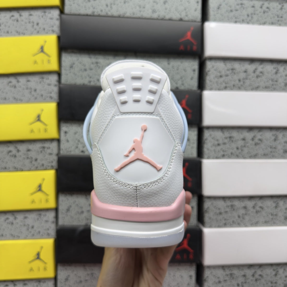 Air Jordan 4 White Pink Green