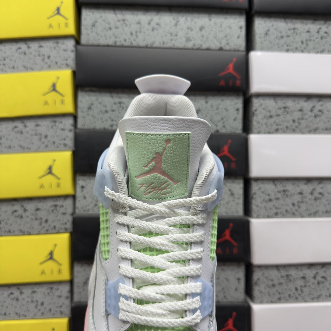 Air Jordan 4 White Pink Green