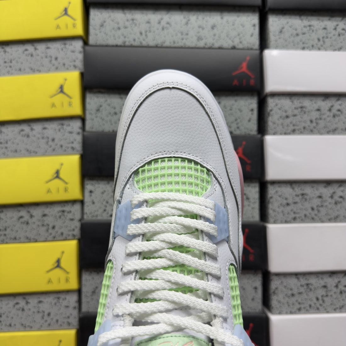 Air Jordan 4 White Pink Green