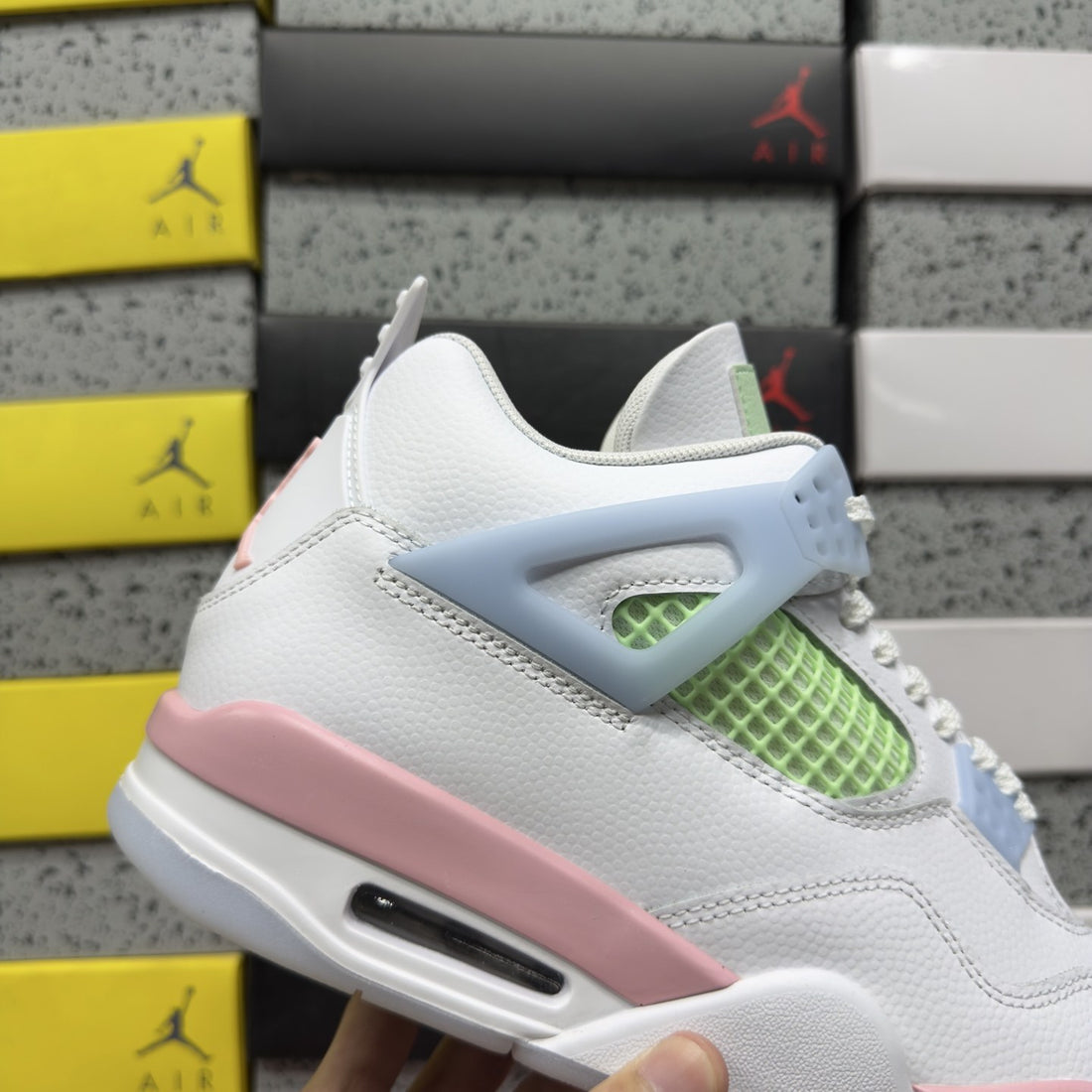 Air Jordan 4 White Pink Green
