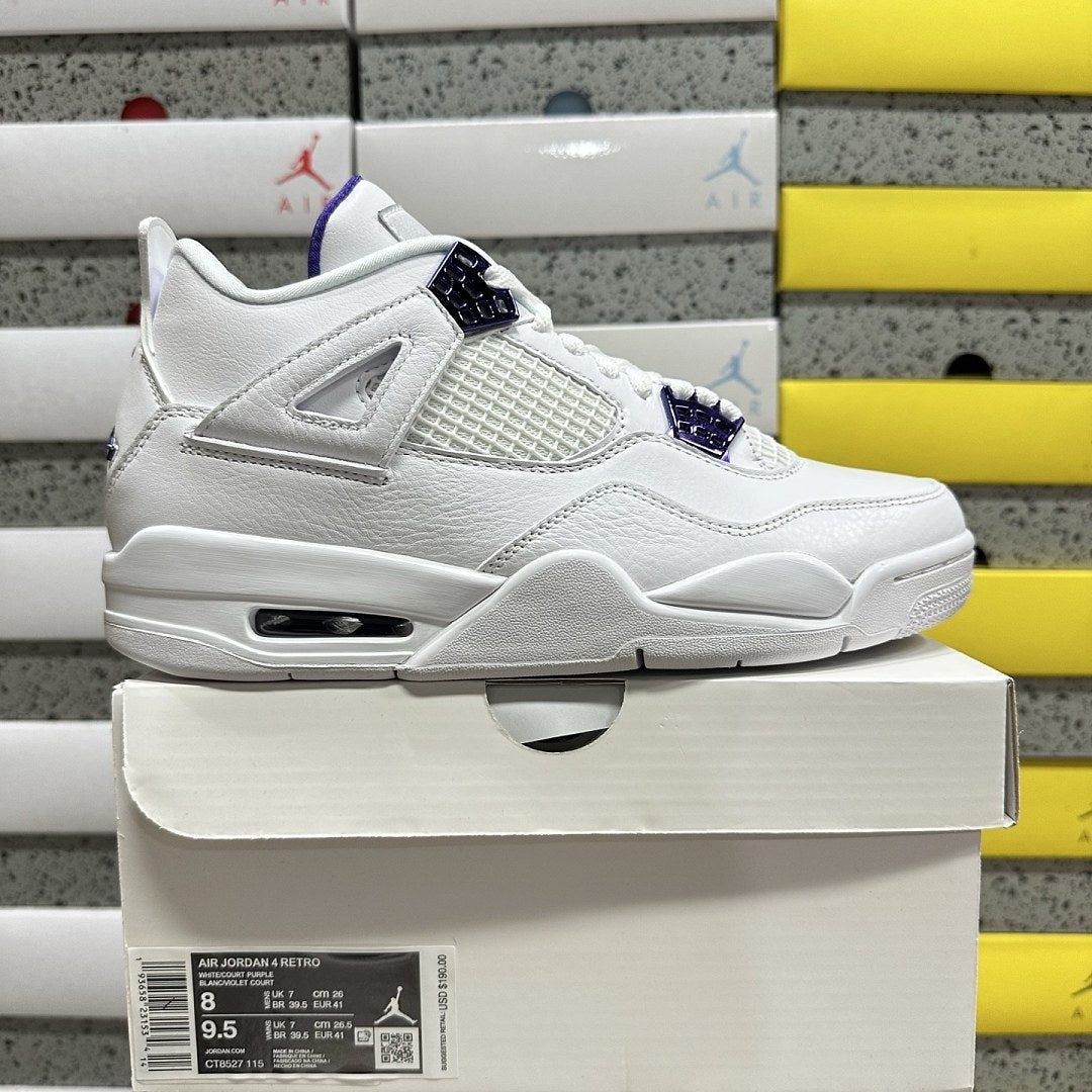 Air Jordan 4 White Purple Metallic