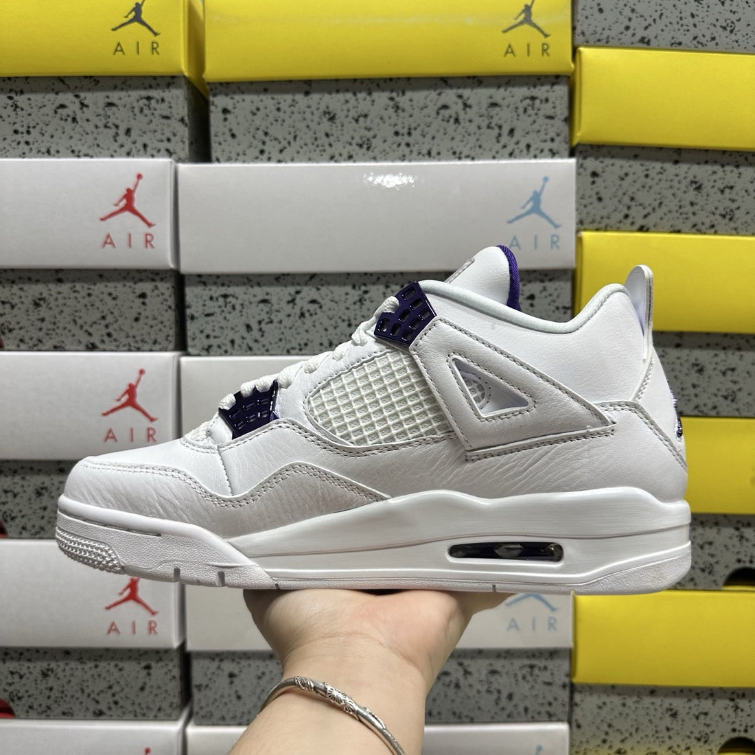 Air Jordan 4 White Purple Metallic