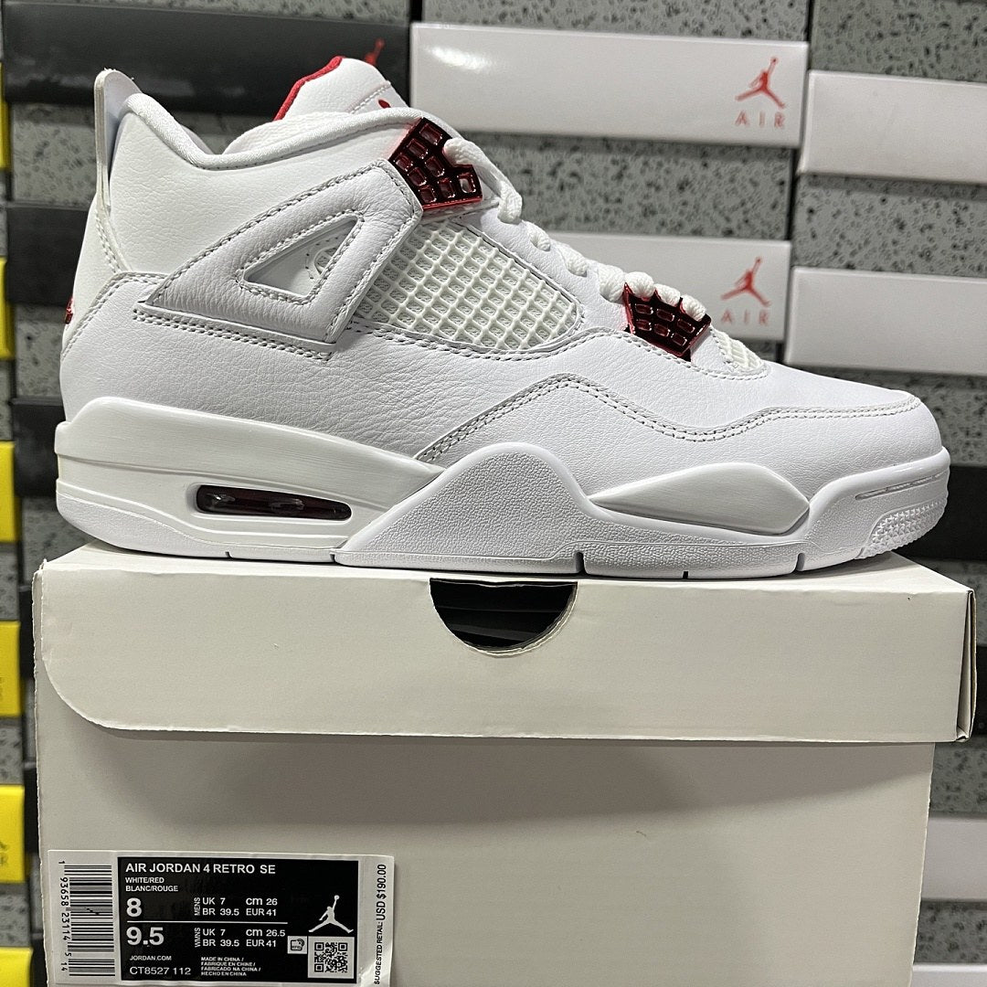 Air Jordan 4 White Red Metallic