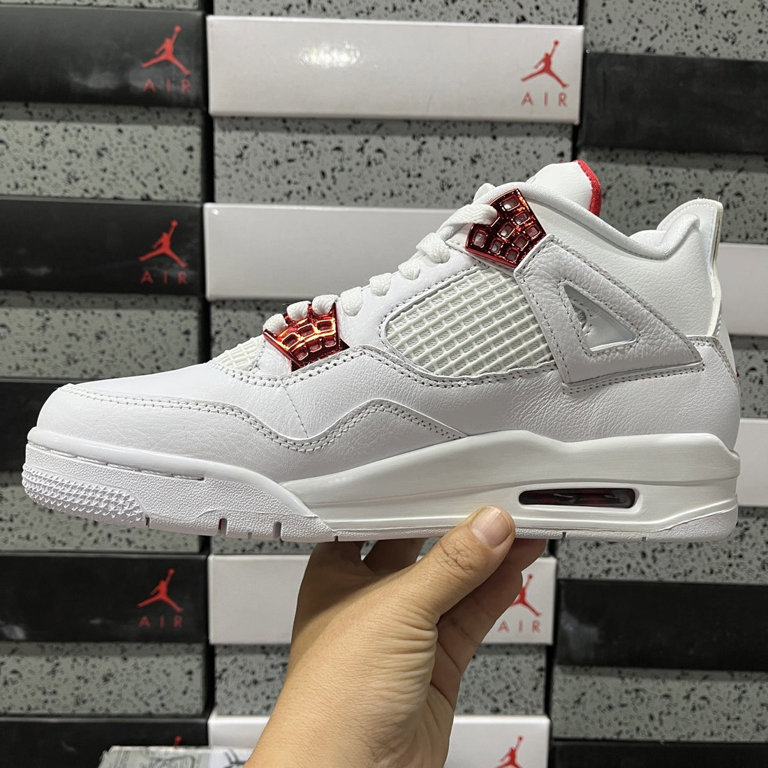 Air Jordan 4 White Red Metallic