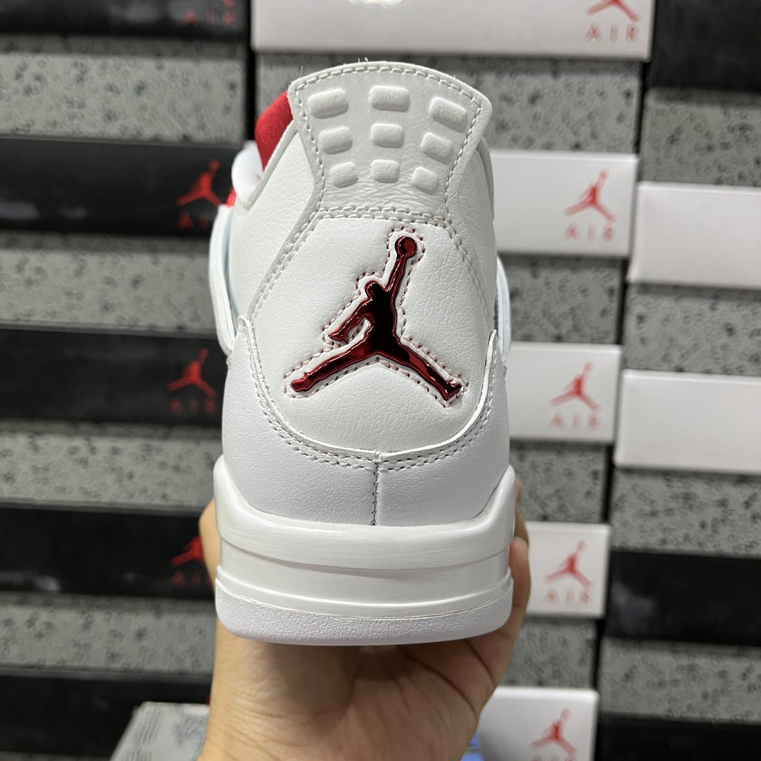Air Jordan 4 White Red Metallic
