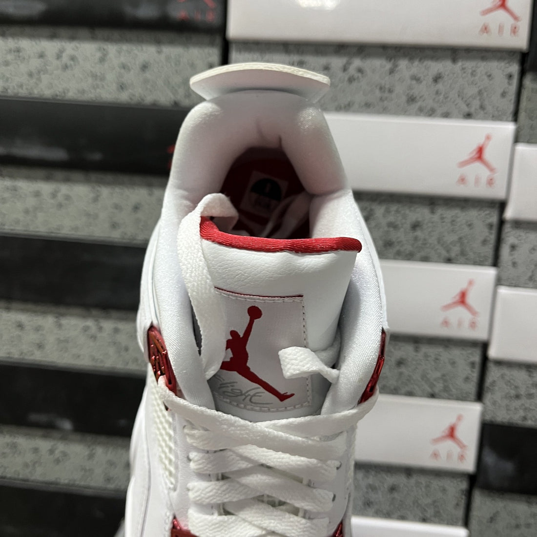 Air Jordan 4 White Red Metallic