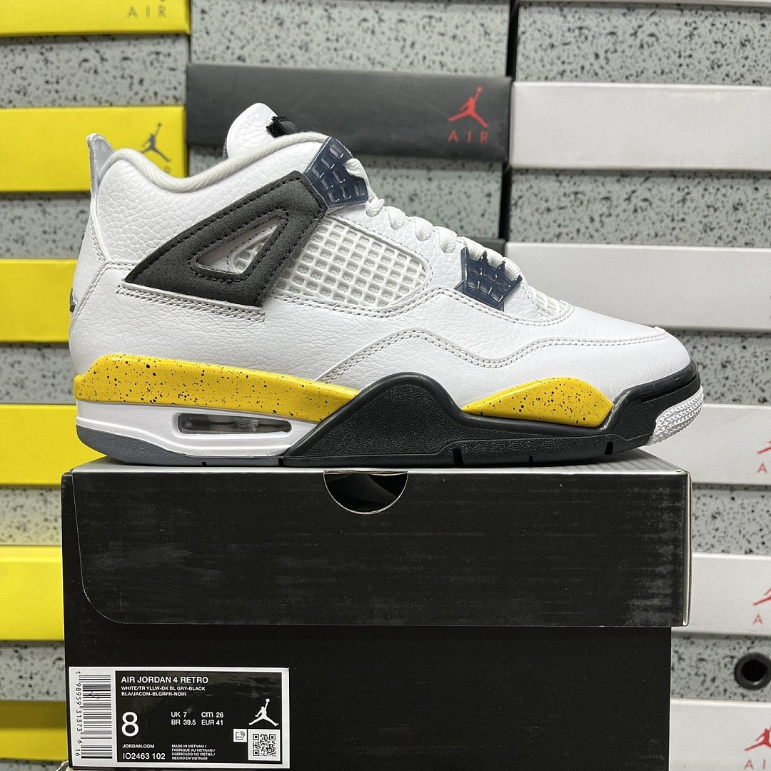 Air Jordan 4 White Yellow Black
