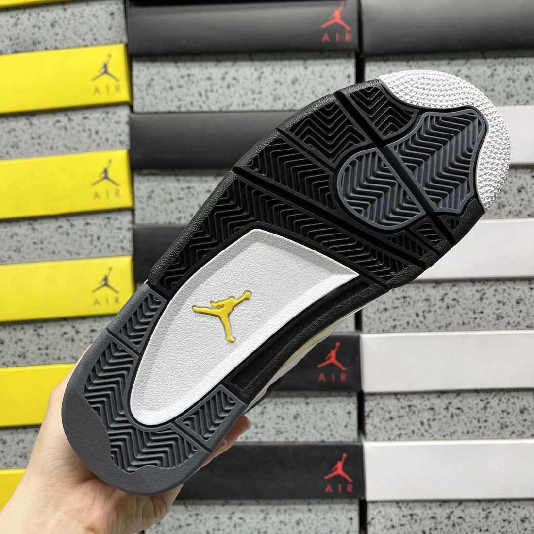 Air Jordan 4 White Yellow Black