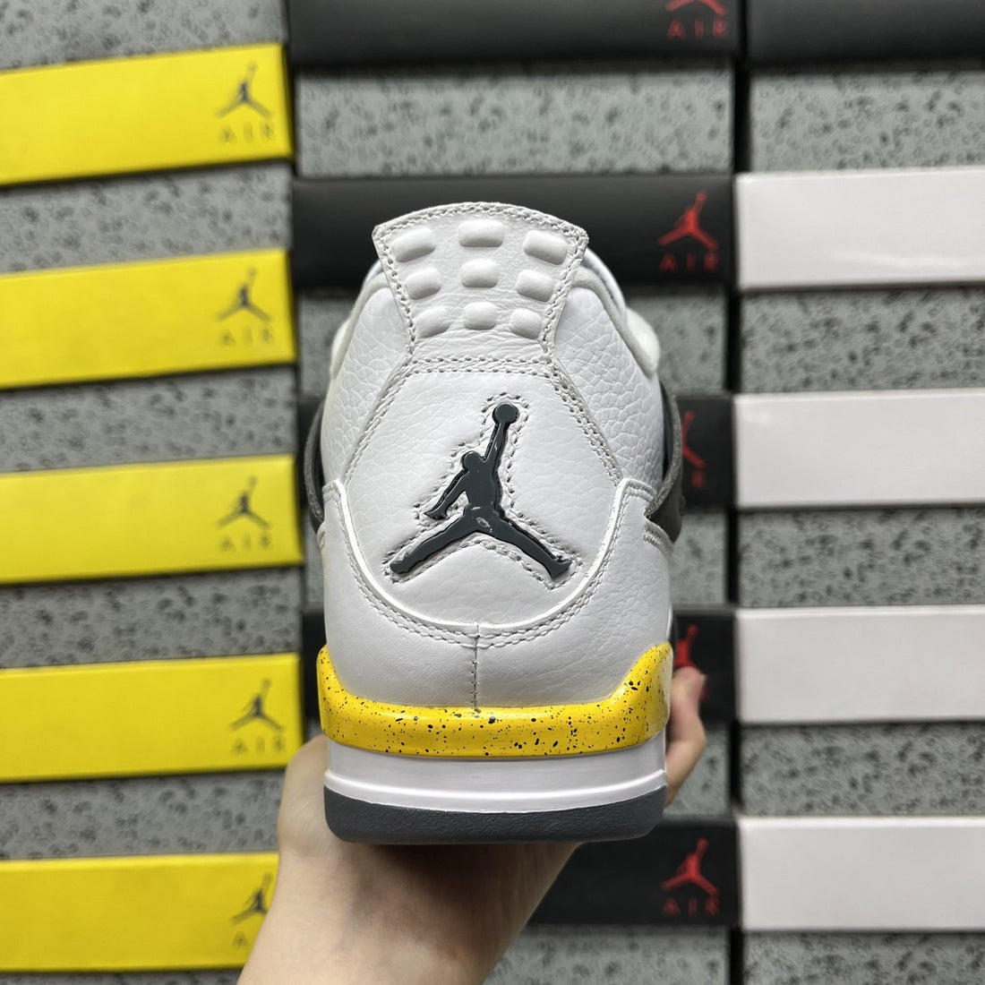 Air Jordan 4 White Yellow Black
