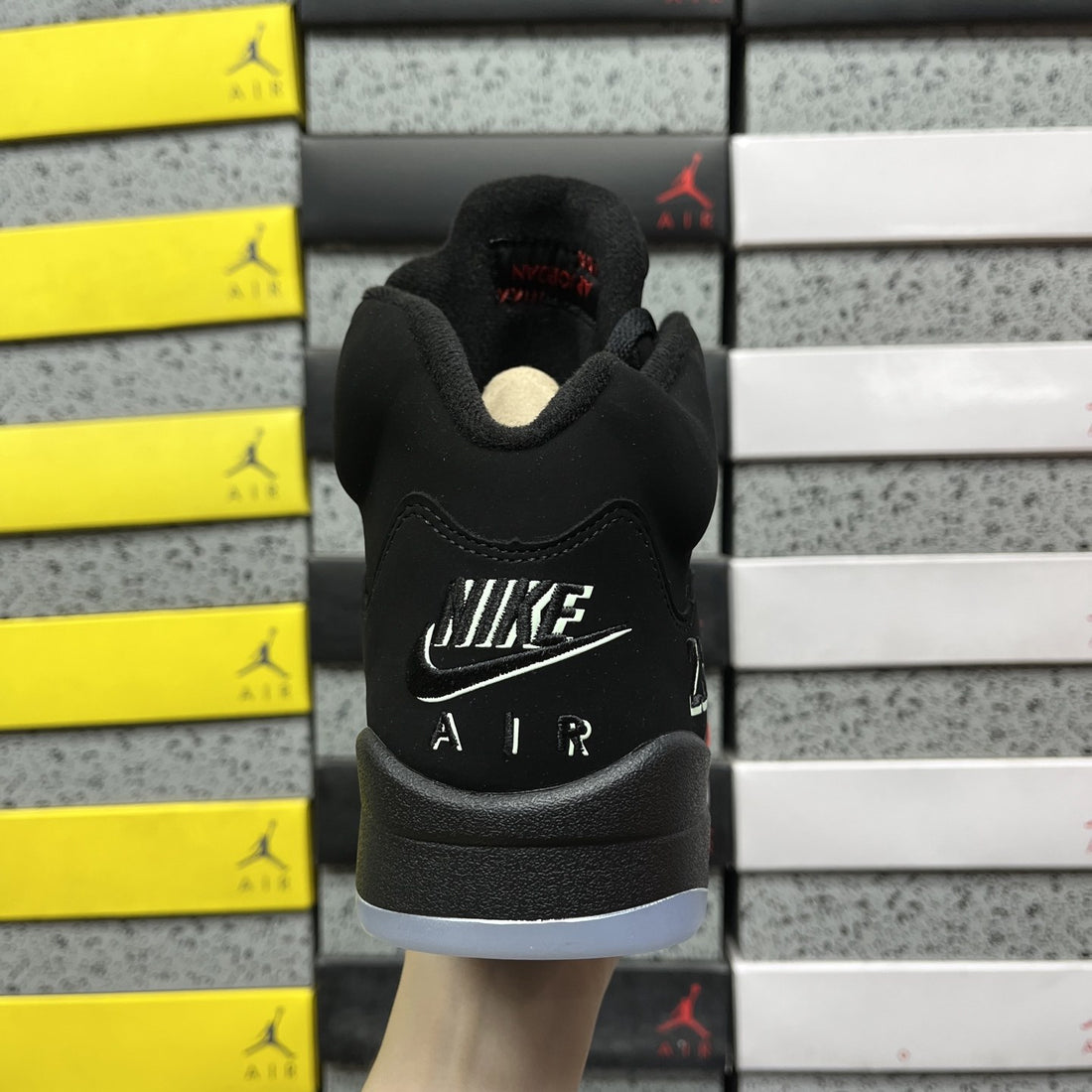 Air Jordan 5 Black Metallic Fire Red