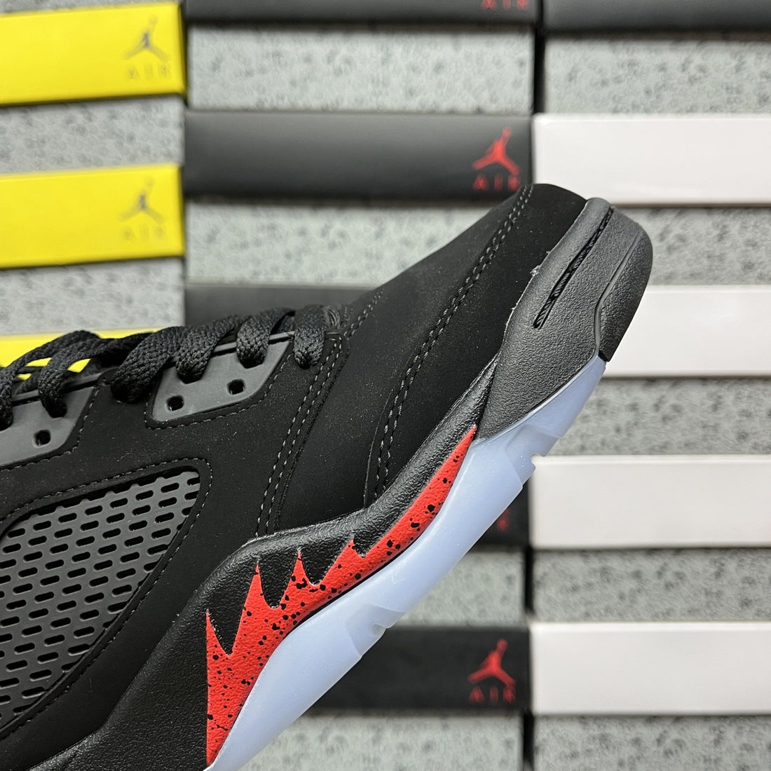 Air Jordan 5 Black Metallic Fire Red