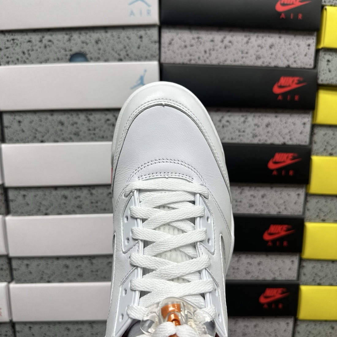 Air Jordan 5 White Fire Red Sole