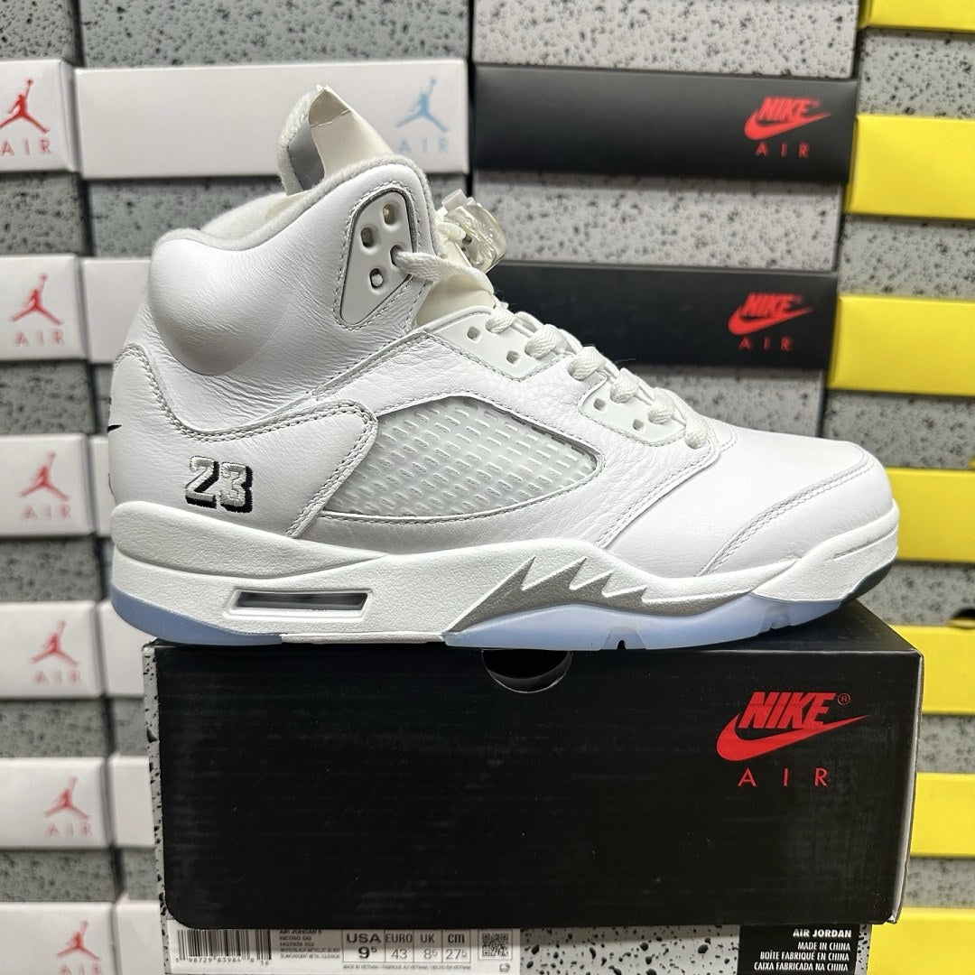 Air Jordan 5 White Metallic Silver