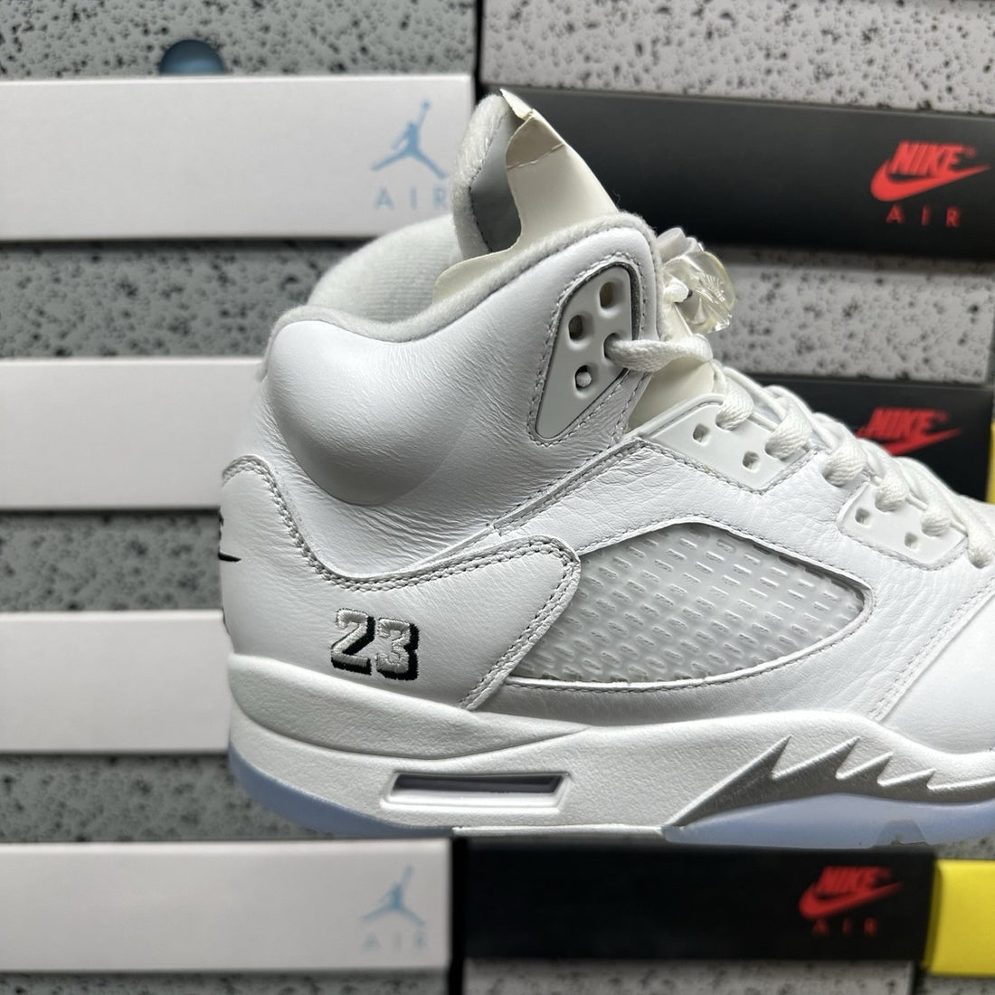 Air Jordan 5 White Metallic Silver