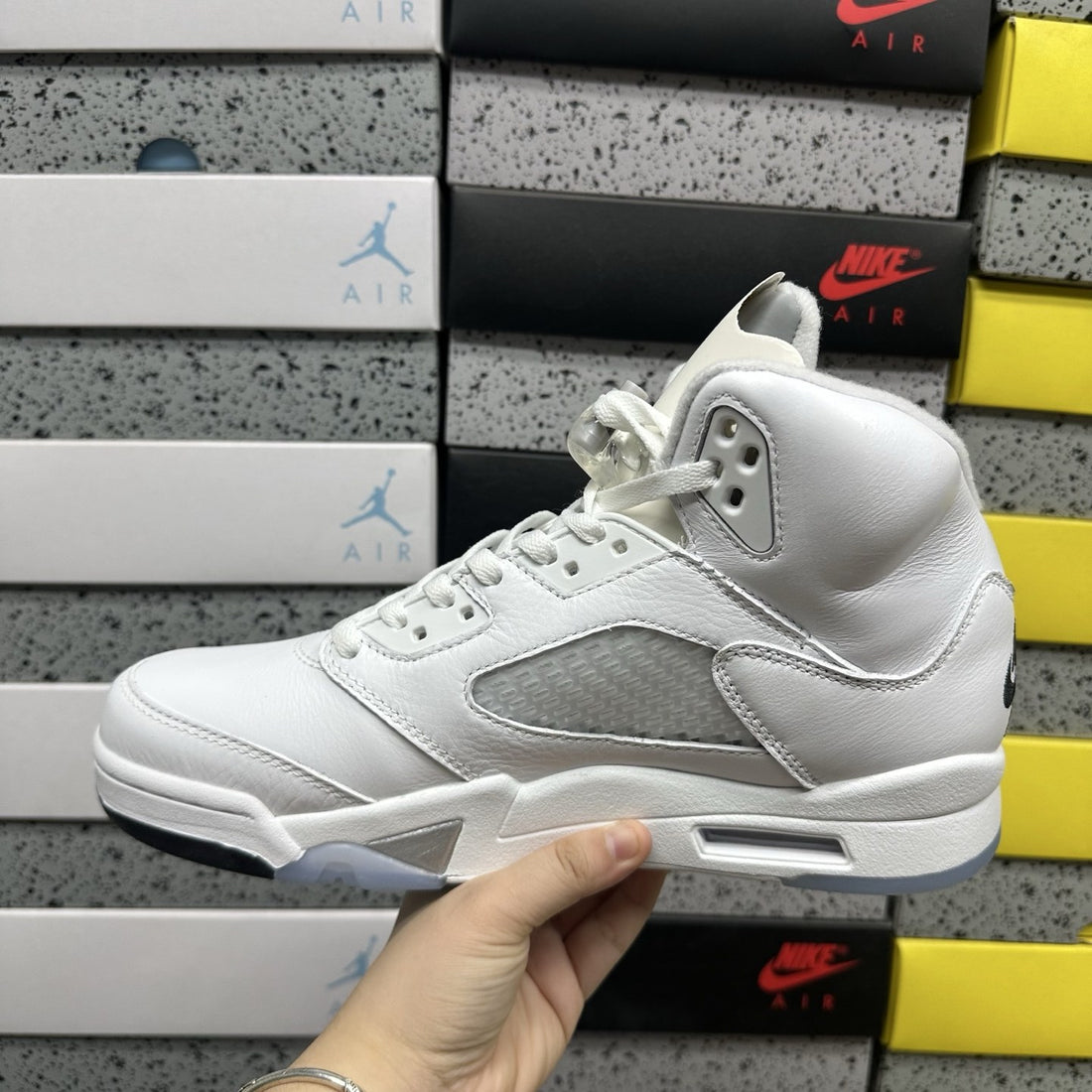 Air Jordan 5 White Metallic Silver