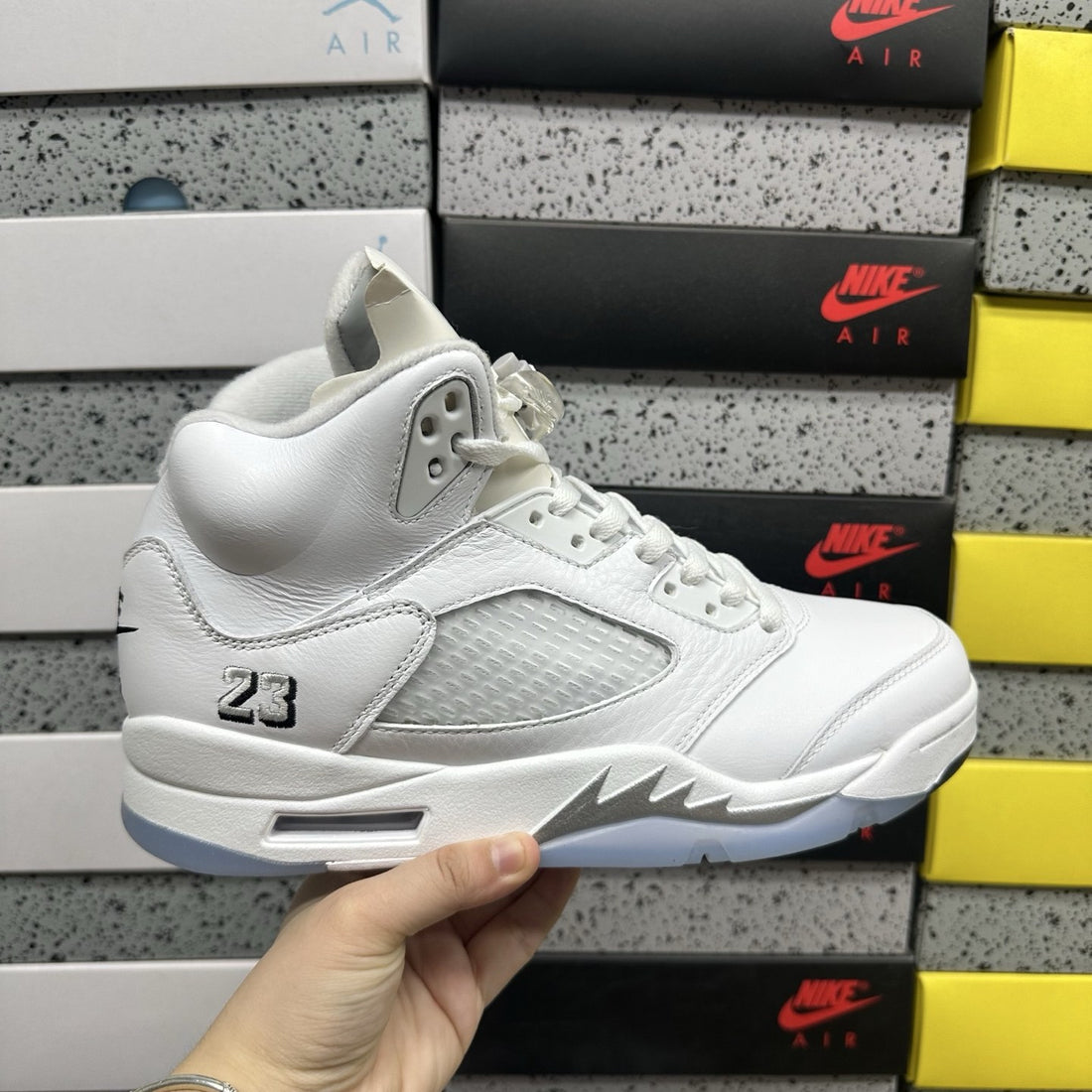Air Jordan 5 White Metallic Silver