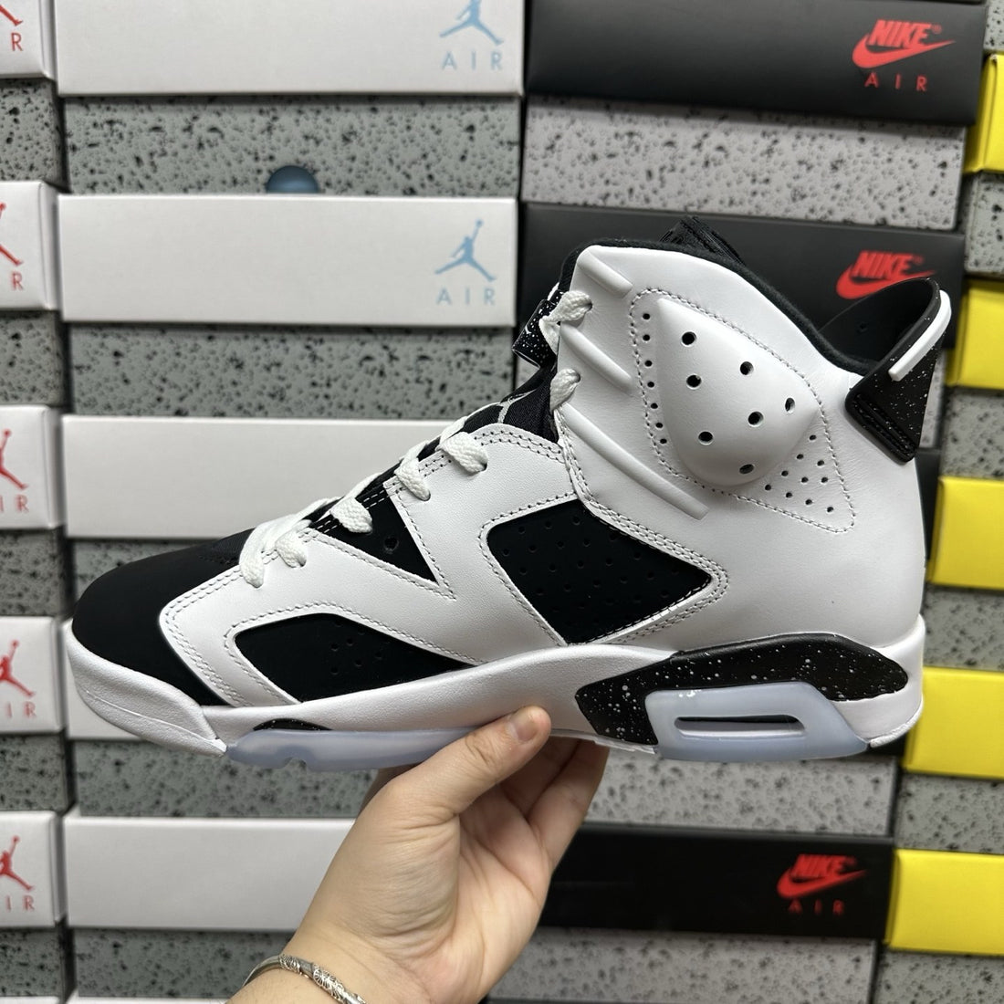 Air Jordan 6 White Black Speckle