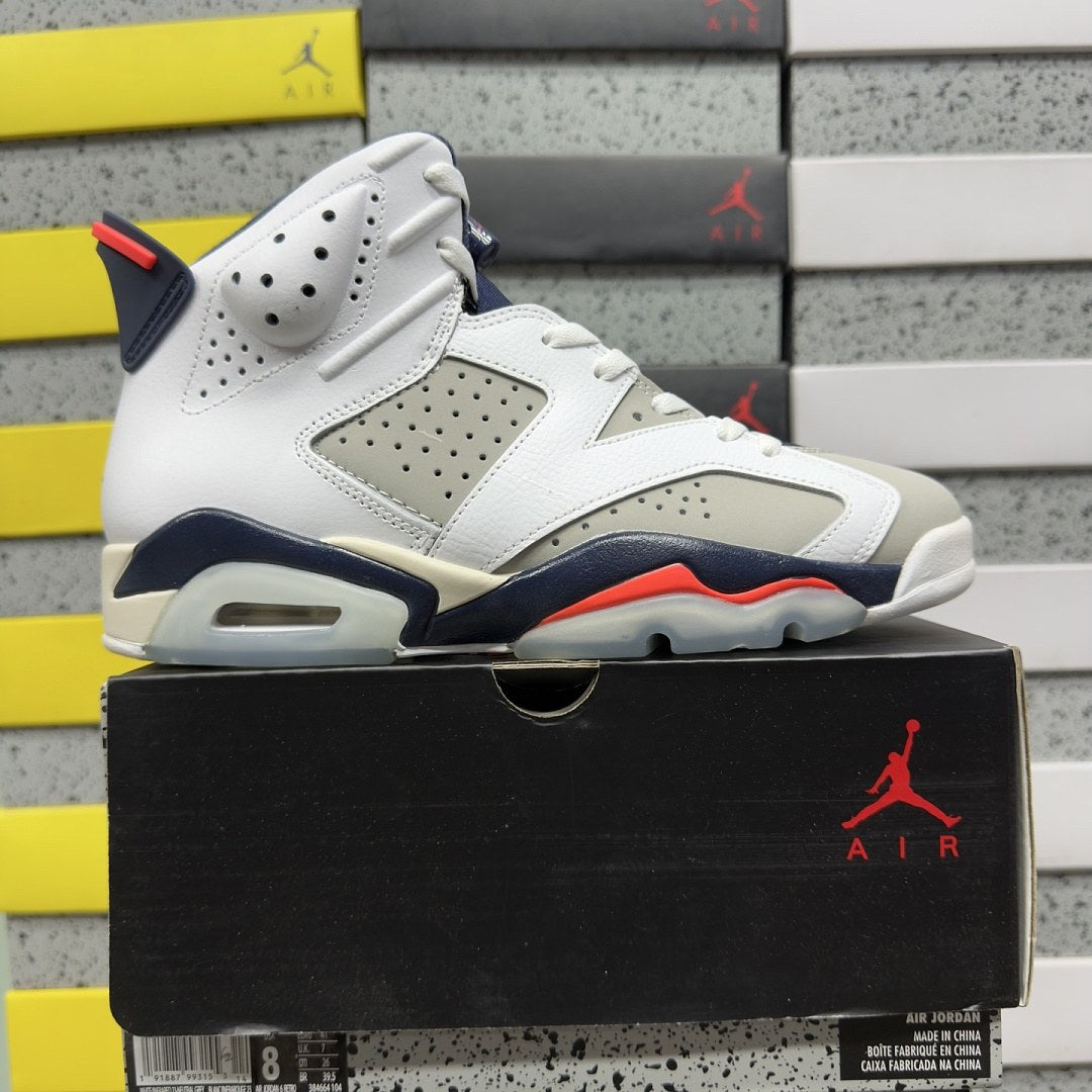 Air Jordan 6 White Cement Red