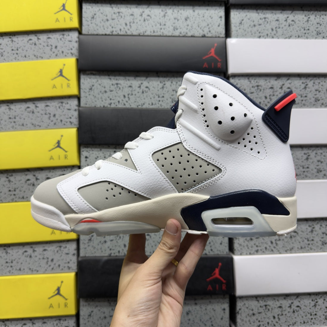 Air Jordan 6 White Cement Red
