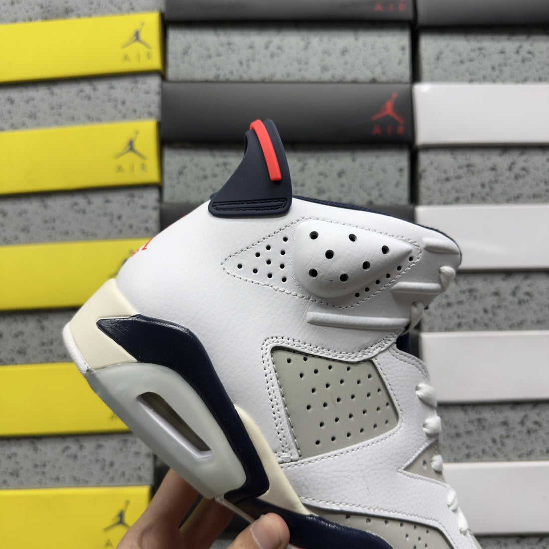 Air Jordan 6 White Cement Red