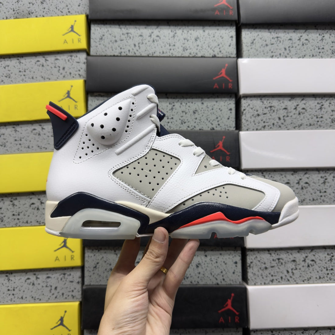 Air Jordan 6 White Cement Red
