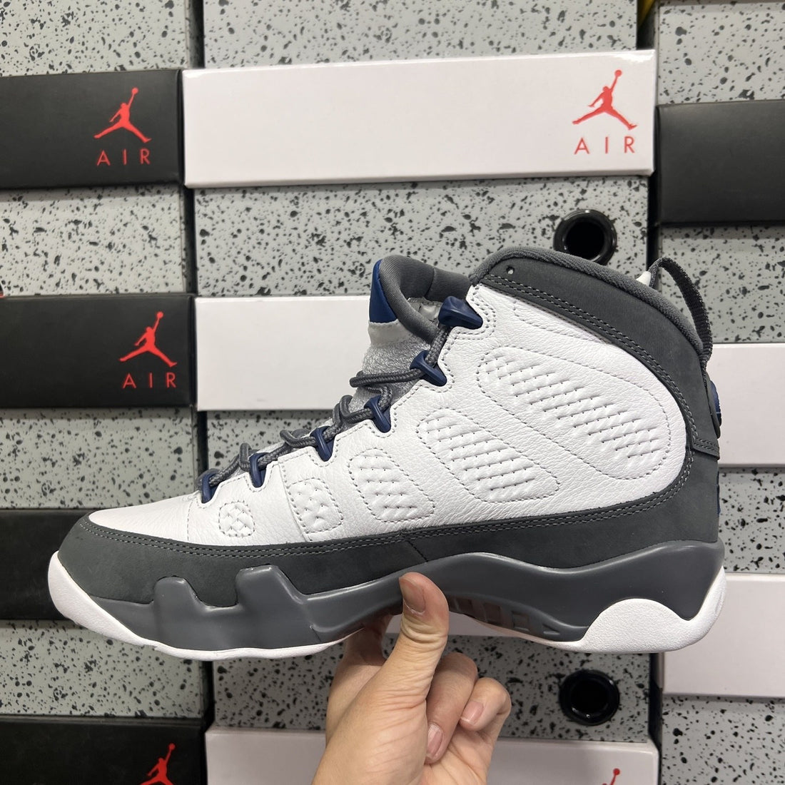Air Jordan 9 White Navy