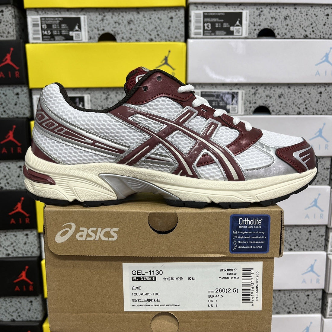 ASICS Gel-1130 White Burgundy
