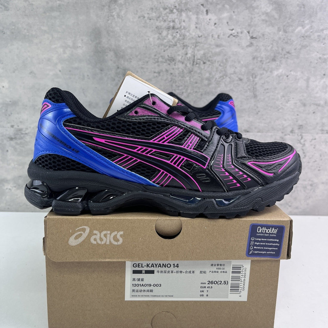 ASICS Gel-Kayano 14 Black Blue Pink