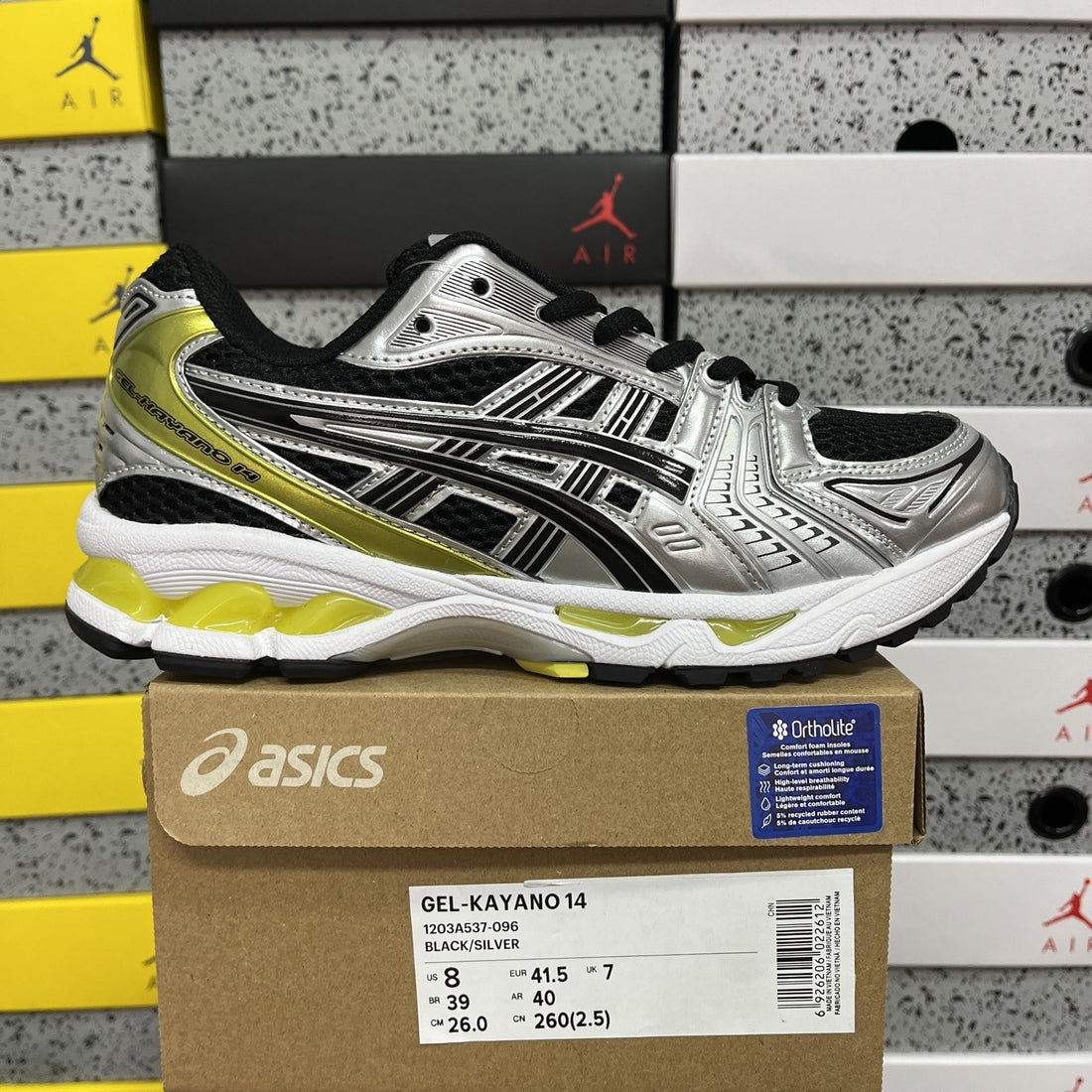 ASICS Gel-Kayano 14 Black Silver Yellow
