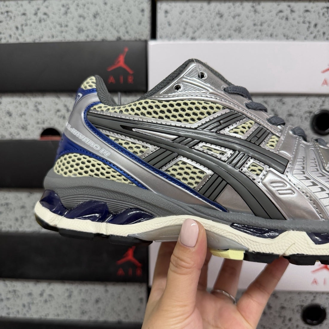 ASICS Gel-Kayano 14 Soft Yellow ASICS Blue