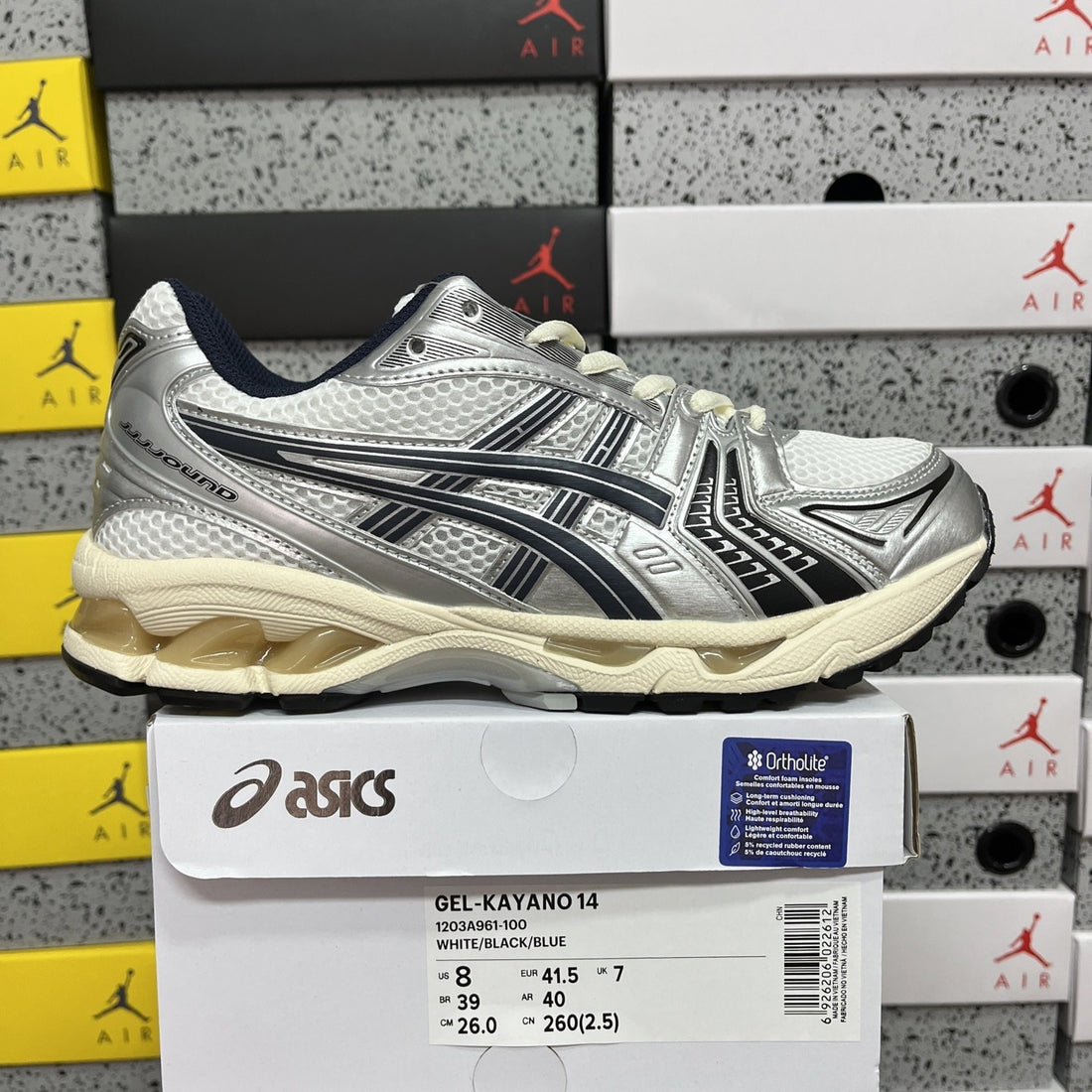 ASICS Gel-Kayano 14 White Black Blue