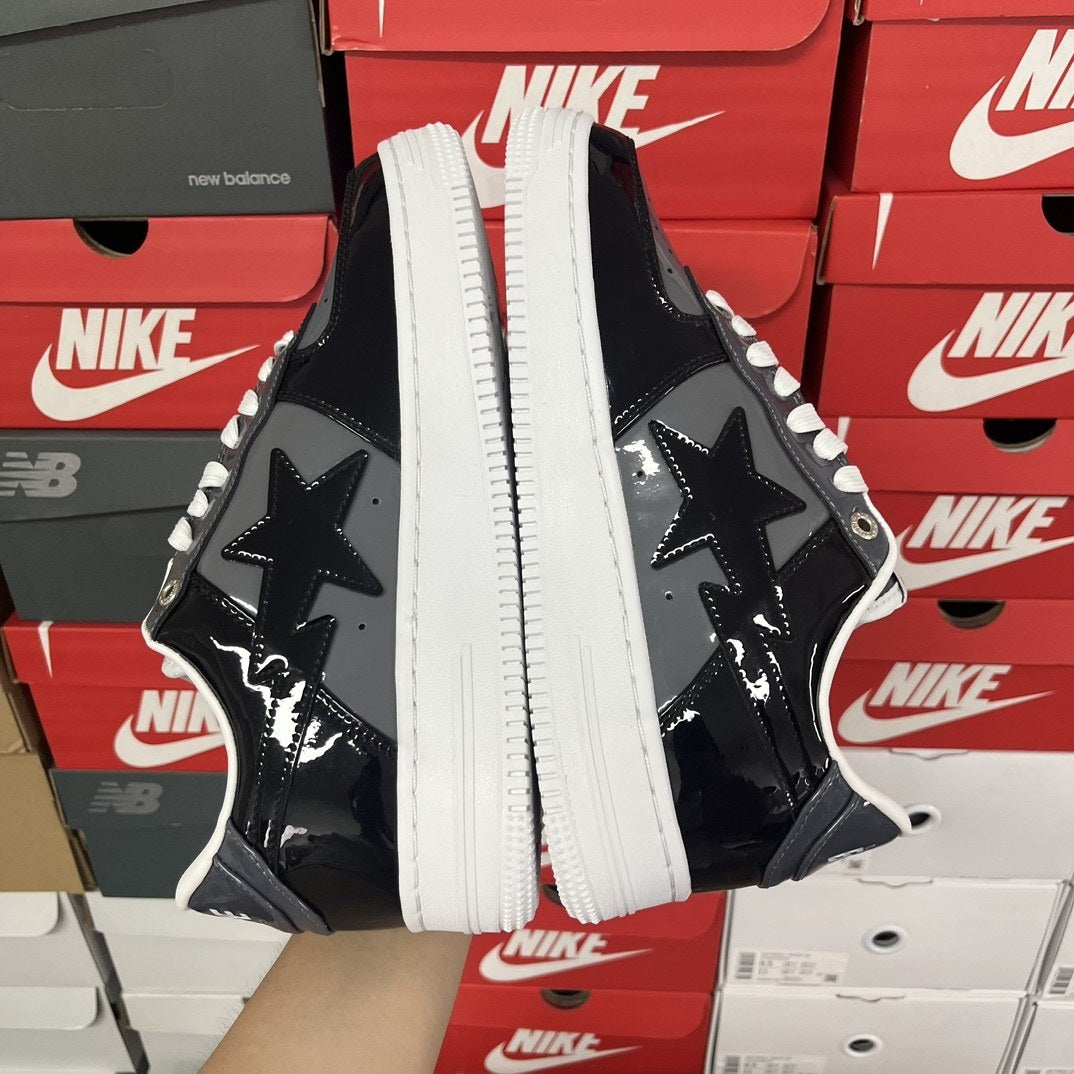 Bape Sta Black Grey Patent