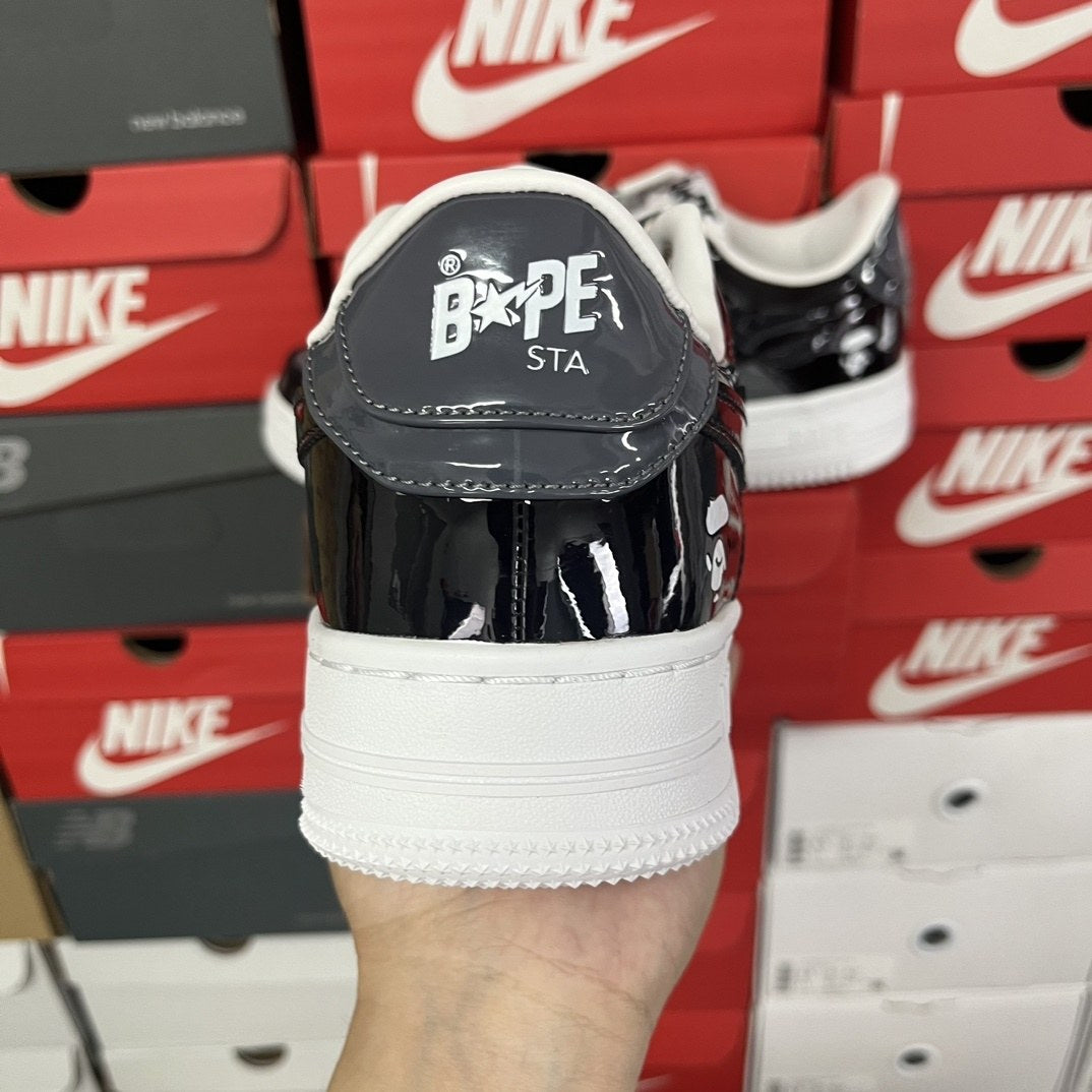 Bape Sta Black Grey Patent