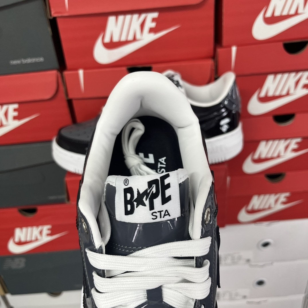 Bape Sta Black Grey Patent