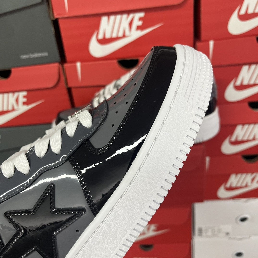 Bape Sta Black Grey Patent