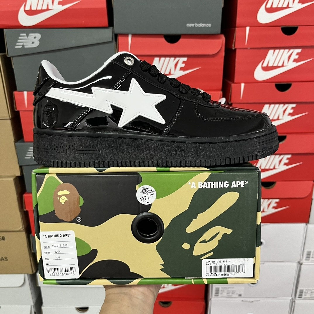 Bape Sta Black Patent White Star