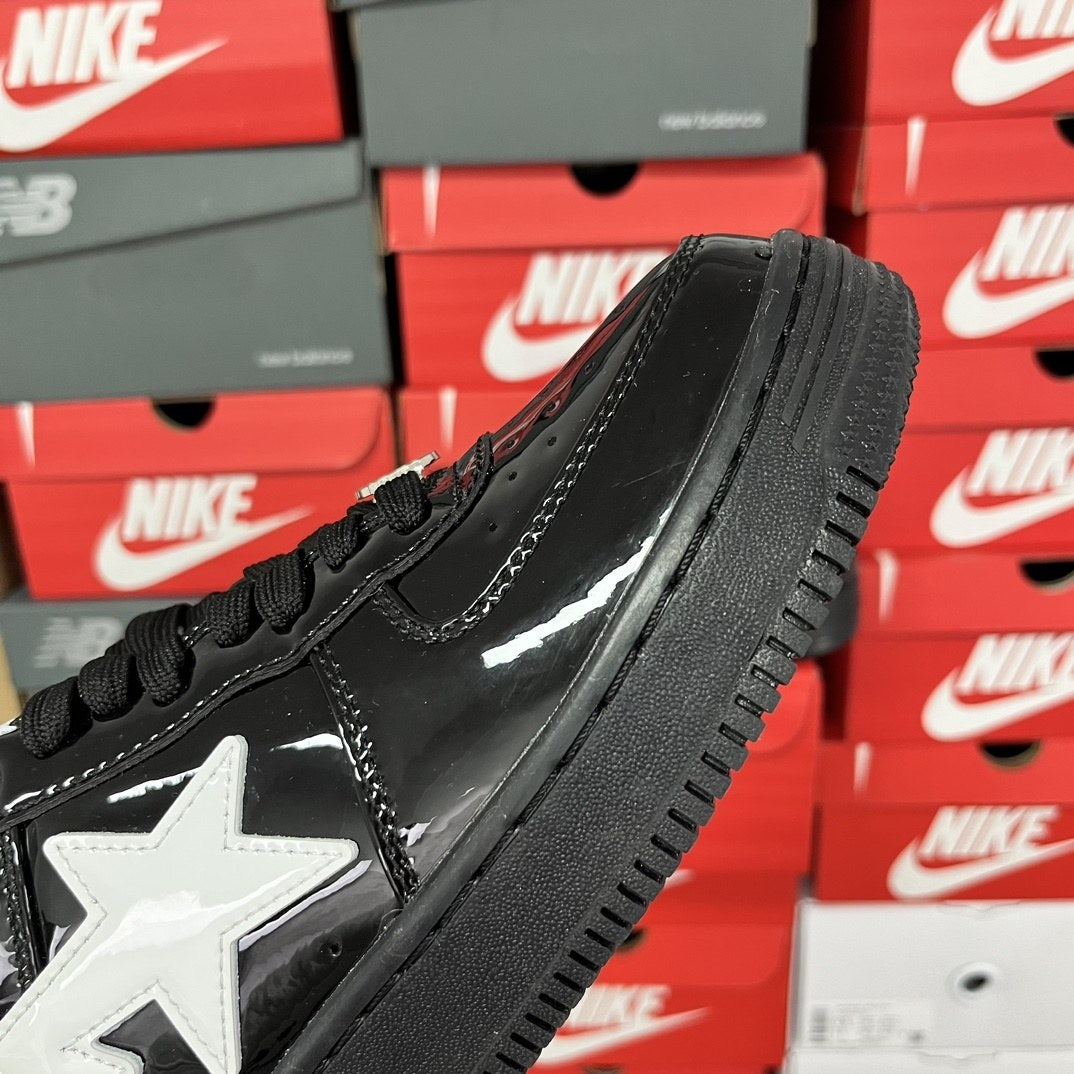 Bape Sta Black Patent White Star