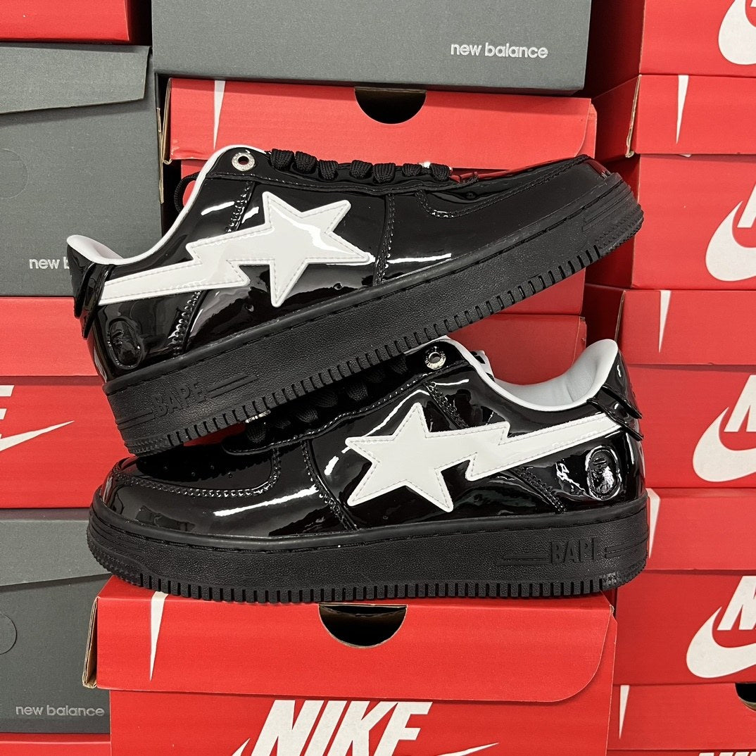 Bape Sta Black Patent White Star