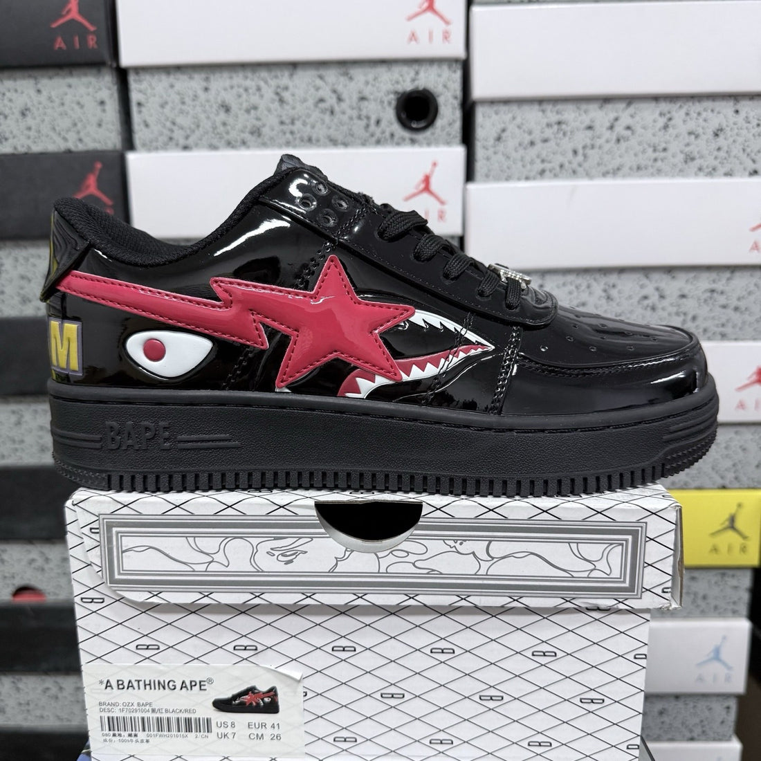 Bape Sta Black Red Shark