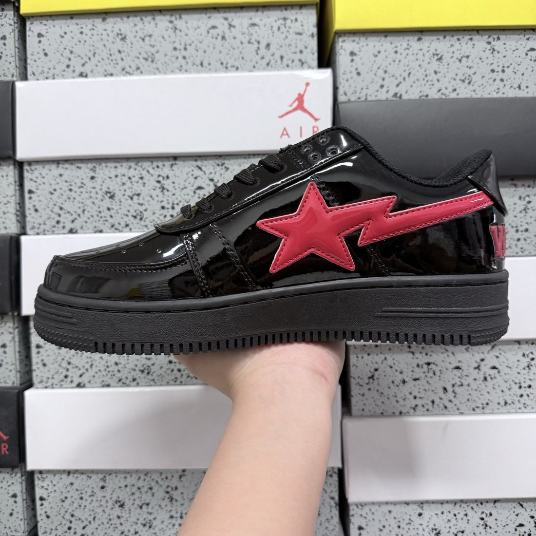 Bape Sta Black Red Shark