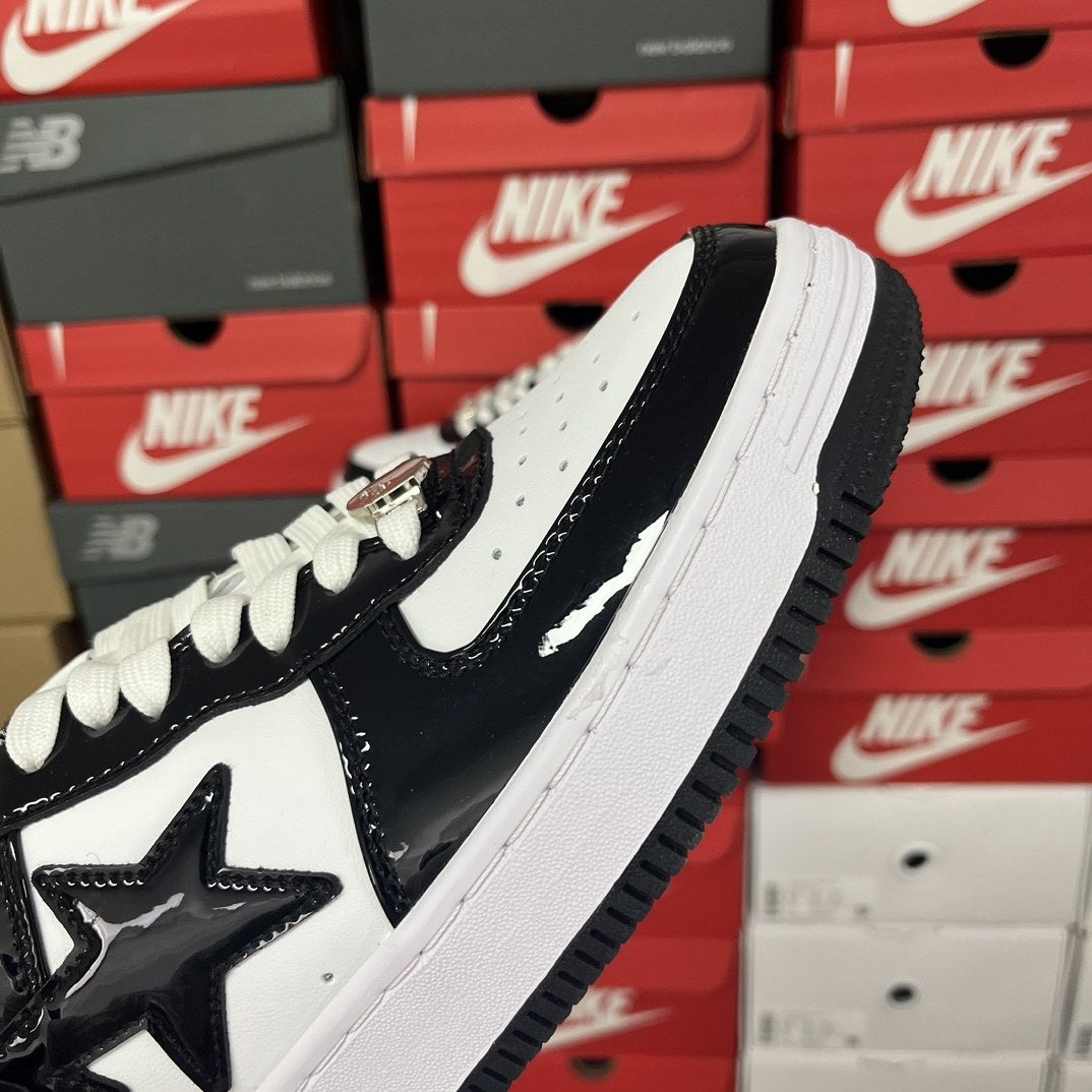 Bape Sta Black White Leather