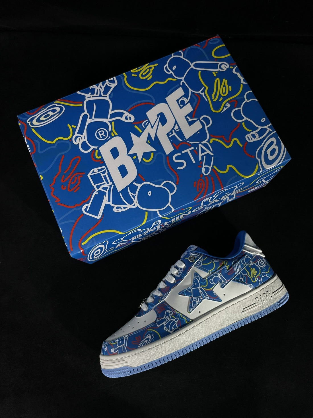 Bape Sta Blue Graffiti