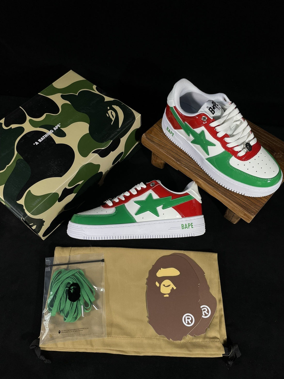 Bape Sta Green Red White