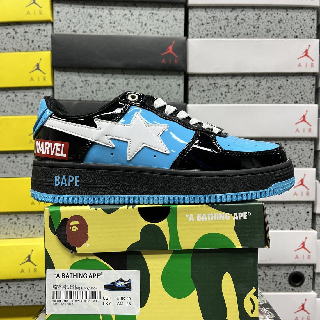 Bape Sta Marvel Black Blue White