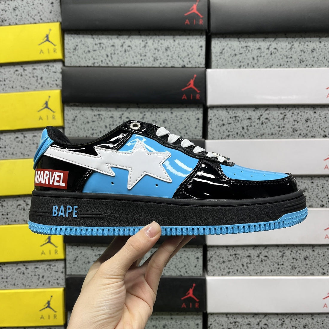 Bape Sta Marvel Black Blue White