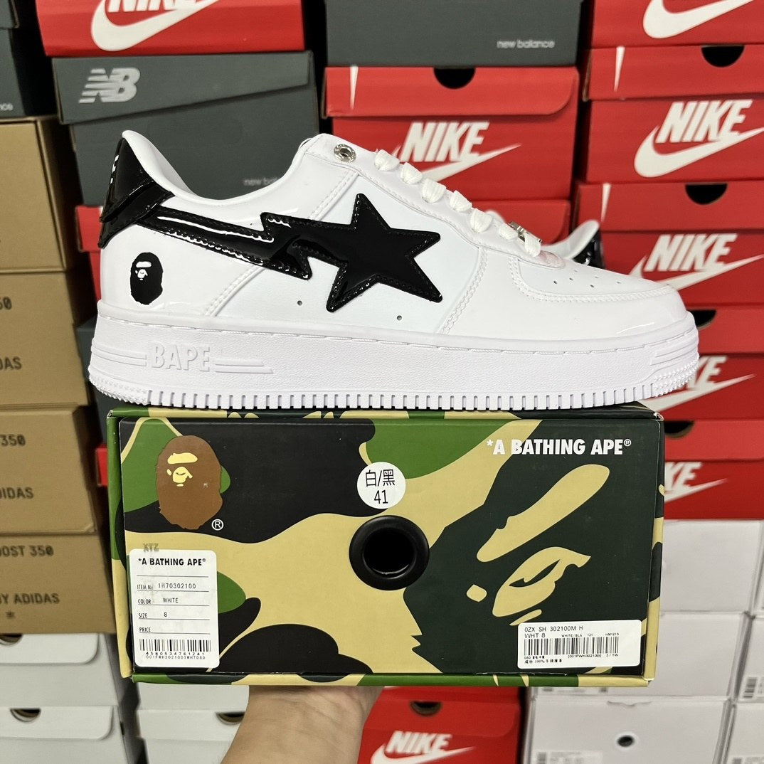 Bape Sta White Black Ape Head