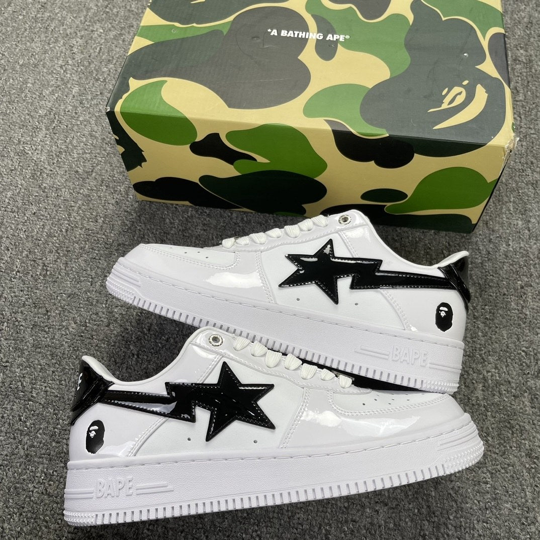 Bape Sta White Black Patent