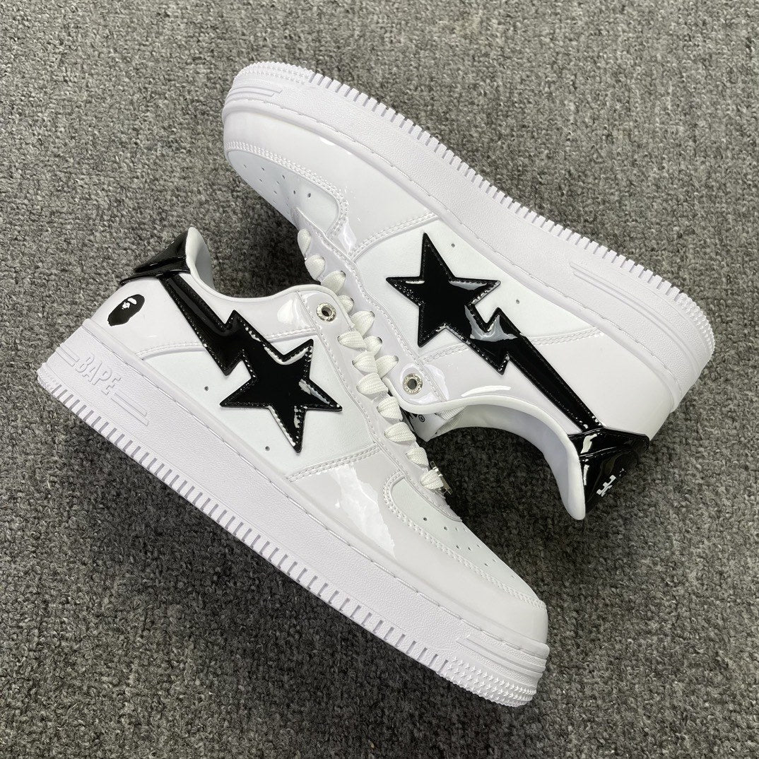 Bape Sta White Black Patent