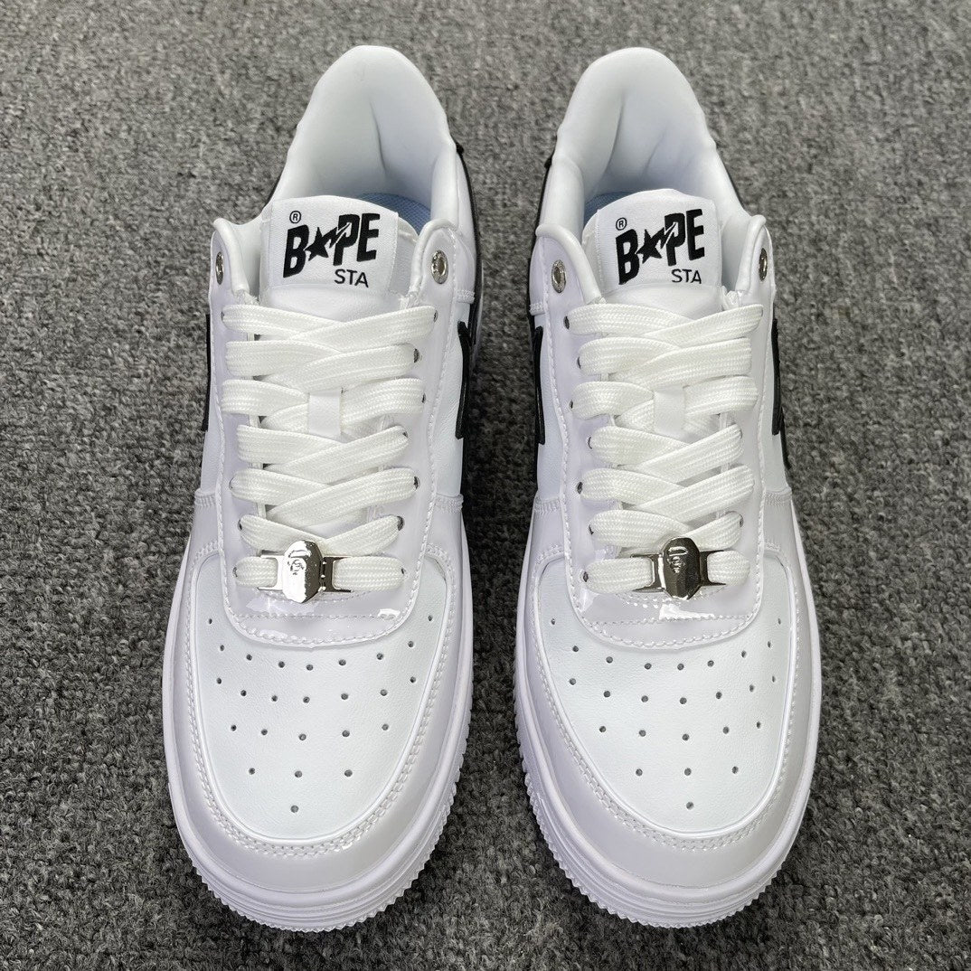 Bape Sta White Black Patent